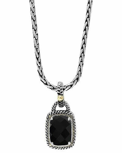 Effy Fine Jewelry Silver & 18K 6.46 Ct. Tw. Onyx Statement Pendant Women 1 Effy Fine Jewelry Silver & 18K 6.46 Ct. Tw. Onyx Statement Pendant Women
