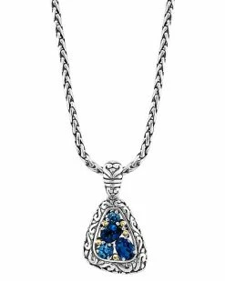 Effy Fine Jewelry Silver & 18K 2.70 Ct. Tw. Topaz Statement Pendant Women
