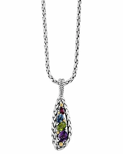 Effy Fine Jewelry Silver & 18K 3.10 Ct. Tw. Gemstone Statement Pendant Women 1 Effy Fine Jewelry Silver & 18K 3.10 Ct. Tw. Gemstone Statement Pendant Women