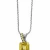 Effy Fine Jewelry Silver & 18K 5.60 Ct. Tw. Lemon Quartz Statement Pendant Women