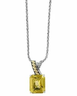 Effy Fine Jewelry Silver & 18K 5.60 Ct. Tw. Lemon Quartz Statement Pendant Women