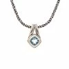 Effy Fine Jewelry 18K & Silver 0.95 Ct. Tw. Blue Topaz Pendant Necklace Women