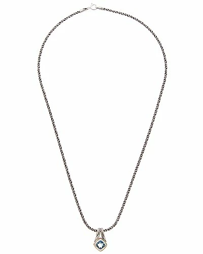 Effy Fine Jewelry 18K & Silver 0.95 Ct. Tw. Blue Topaz Pendant Necklace Women 2 Effy Fine Jewelry 18K & Silver 0.95 Ct. Tw. Blue Topaz Pendant Necklace Women - Image 2