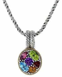 Effy Fine Jewelry Silver & 18K 1.93 Ct. Tw. Gemstone Statement Pendant Women