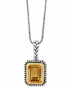 Effy Fine Jewelry Silver & 18K 2.90 Ct. Tw. Citrine Statement Pendant Women