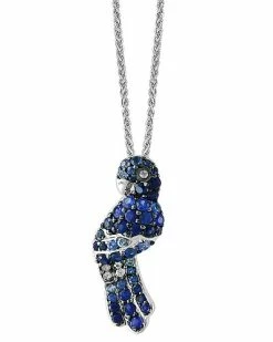 Effy Fine Jewelry Silver 1.80 Ct. Tw. Sapphire Statement Pendant Women