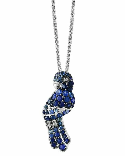 Effy Fine Jewelry Silver 1.80 Ct. Tw. Sapphire Statement Pendant Women 1 Effy Fine Jewelry Silver 1.80 Ct. Tw. Sapphire Statement Pendant Women