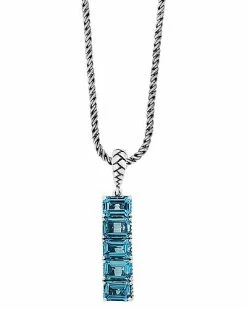 Effy Fine Jewelry Silver 5.70 Ct. Tw. Blue Topaz Statement Pendant Women