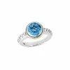 Effy Fine Jewelry Silver & 18K 2.35 Ct. Tw. Blue Topaz Statement Ring Women