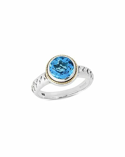 Effy Fine Jewelry Silver & 18K 2.35 Ct. Tw. Blue Topaz Statement Ring Women 1 Effy Fine Jewelry Silver & 18K 2.35 Ct. Tw. Blue Topaz Statement Ring Women