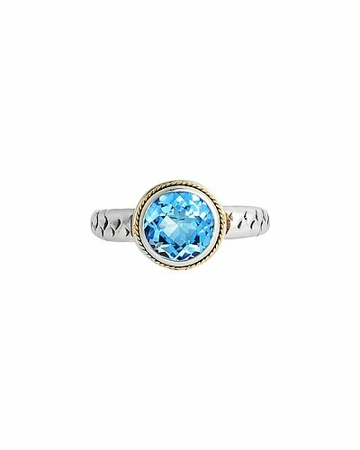 Effy Fine Jewelry Silver & 18K 2.35 Ct. Tw. Blue Topaz Statement Ring Women 2 Effy Fine Jewelry Silver & 18K 2.35 Ct. Tw. Blue Topaz Statement Ring Women - Image 2