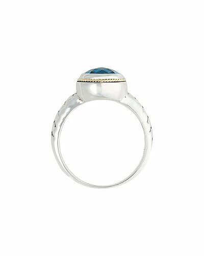 Effy Fine Jewelry Silver & 18K 2.35 Ct. Tw. Blue Topaz Statement Ring Women 3 Effy Fine Jewelry Silver & 18K 2.35 Ct. Tw. Blue Topaz Statement Ring Women - Image 3