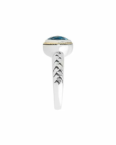 Effy Fine Jewelry Silver & 18K 2.35 Ct. Tw. Blue Topaz Statement Ring Women 4 Effy Fine Jewelry Silver & 18K 2.35 Ct. Tw. Blue Topaz Statement Ring Women - Image 4