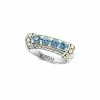 Effy Fine Jewelry Silver & 18K 1.33 Ct. Tw. Blue Topaz Statement Ring Women