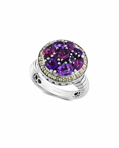 Effy Fine Jewelry Silver & 18K 2.54 Ct. Tw. Amethyst & Rhodolite Statement Ring Women 1 Effy Fine Jewelry Silver & 18K 2.54 Ct. Tw. Amethyst & Rhodolite Statement Ring Women