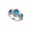 Effy Fine Jewelry Silver & 18K 2.90 Ct. Tw. Blue Topaz & Sapphire Statement Ring Women