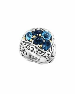 Effy Fine Jewelry Silver & 18K 4.20 Ct. Tw. Topaz Statement Ring Women