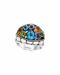 Effy Fine Jewelry Silver & 18K 6.20 Ct. Tw. Gemstone Statement Ring Women