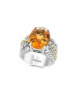 Effy Fine Jewelry Silver & 18K 9.00 Ct. Tw. Citrine Statement Ring Women