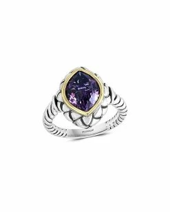 Effy Fine Jewelry Silver & 18K 3.80 Ct. Tw. Amethyst Statement Ring Women