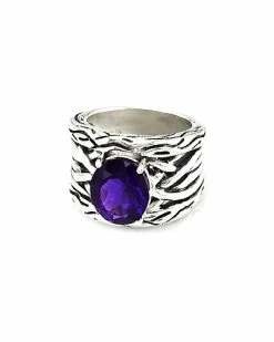 Effy Fine Jewelry Silver 4.20 Ct. Tw. Amethyst Statement Ring Women