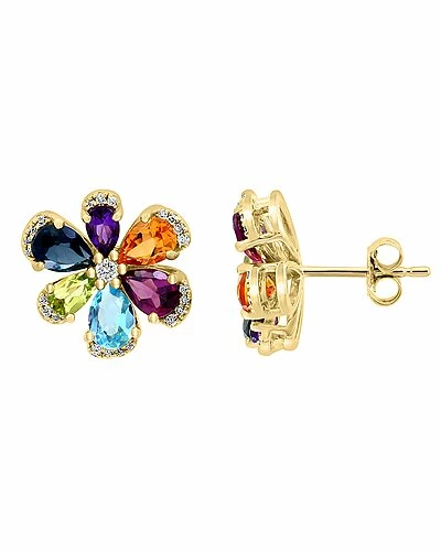 Effy Fine Jewelry 14K 4.41 Ct. Tw. Diamond & Gemstone Earrings Women 1 Effy Fine Jewelry 14K 4.41 Ct. Tw. Diamond & Gemstone Earrings Women