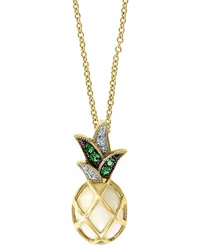 Effy Fine Jewelry 14K 1.52 Ct. Tw. Diamond & Opal & Tsavorite Fruit Pendant Women 1 Effy Fine Jewelry 14K 1.52 Ct. Tw. Diamond & Opal & Tsavorite Fruit Pendant Women