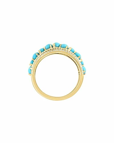 Effy Fine Jewelry 14K 1.80 Ct. Tw. Diamond & Turquoise Statement Ring Women 2 Effy Fine Jewelry 14K 1.80 Ct. Tw. Diamond & Turquoise Statement Ring Women - Image 2