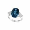 Effy Fine Jewelry 14K 6.59 Ct. Tw. Diamond & London Blue Topaz Statement Ring Women