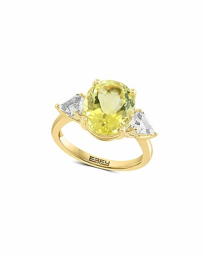 Effy Fine Jewelry 14K 5.55 Ct. Tw. Lemon Quartz Statement Ring Women 1 Effy Fine Jewelry 14K 5.55 Ct. Tw. Lemon Quartz Statement Ring Women