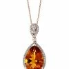 Effy Fine Jewelry Effy 14K Rose Gold 5.62 Ct. Tw. Diamond & Madera Citrine Necklace Women