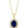 Effy Fine Jewelry Effy 14K 2.29 Ct. Tw. Diamond & Sapphire Pendant Necklace Women