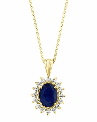 Effy Fine Jewelry Effy 14K 2.29 Ct. Tw. Diamond & Sapphire Pendant Necklace Women 1 Effy Fine Jewelry Effy 14K 2.29 Ct. Tw. Diamond & Sapphire Pendant Necklace Women
