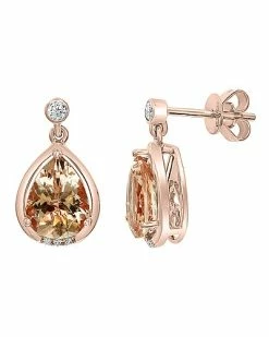 Effy Fine Jewelry 14K Rose Gold 3.75 Ct. Tw. Morganite Statement Earrings Women