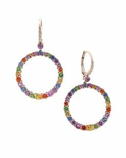 Effy Fine Jewelry Effy 14K Rose Gold 4.33 Ct. Tw. Diamond & Gemstone Earrings Women