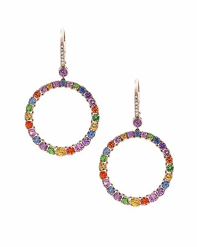 Effy Fine Jewelry Effy 14K Rose Gold 4.33 Ct. Tw. Diamond & Gemstone Earrings Women 2 Effy Fine Jewelry Effy 14K Rose Gold 4.33 Ct. Tw. Diamond & Gemstone Earrings Women - Image 2