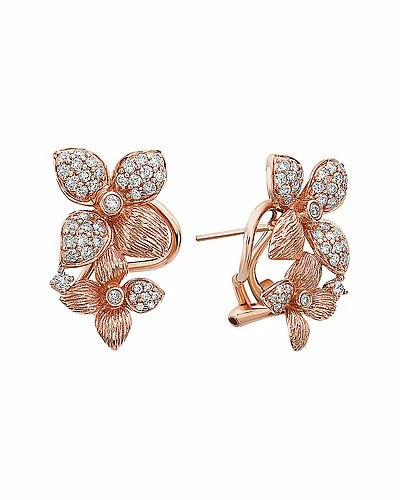 Effy Fine Jewelry Effy 14K Rose Gold 0.68 Ct. Tw. Diamond Earrings Women 1 Effy Fine Jewelry Effy 14K Rose Gold 0.68 Ct. Tw. Diamond Earrings Women