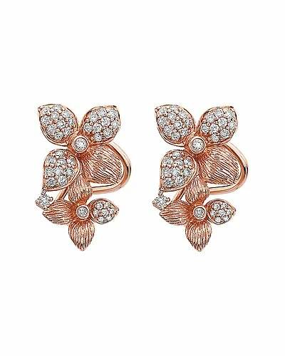 Effy Fine Jewelry Effy 14K Rose Gold 0.68 Ct. Tw. Diamond Earrings Women 2 Effy Fine Jewelry Effy 14K Rose Gold 0.68 Ct. Tw. Diamond Earrings Women - Image 2