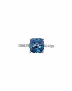 Effy Fine Jewelry 14K 2.63 Ct. Tw. Diamond & London Blue Topaz Ring Women