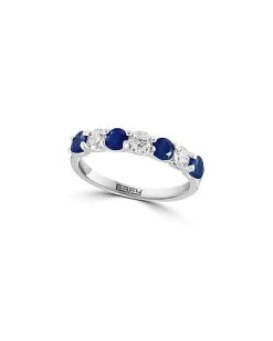 Effy Fine Jewelry Effy 14K 1.39 Ct. Tw. Diamond & Sapphire Ring Women