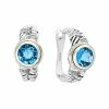 Effy Fine Jewelry 18K & Silver 4.46 Ct. Tw. Diamond & Blue Topaz Earrings Women