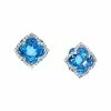 Effy Fine Jewelry Effy 14K 8.21 Ct. Tw. Diamond & Blue Topaz Earrings Women