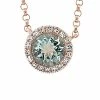 Effy Fine Jewelry 14K Rose Gold 0.90 Ct. Tw. Diamond & Aquamarine Necklace Women
