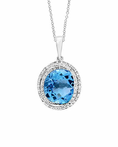 Effy Fine Jewelry 14K 8.69 Ct. Tw. Diamond & Blue Topaz Pendant Necklace Women 1 Effy Fine Jewelry 14K 8.69 Ct. Tw. Diamond & Blue Topaz Pendant Necklace Women