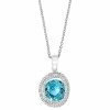 Effy Fine Jewelry Effy 14K 4.43 Ct. Tw. Diamond & Blue Topaz Pendant Necklace Women