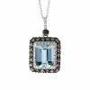 Effy Fine Jewelry Effy 14K 3.50 Ct. Tw. Diamond & Aquamarine Pendant Necklace Women