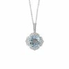 Effy Fine Jewelry 14K 1.58 Ct. Tw. Diamond & Aquamarine Pendant Necklace Women