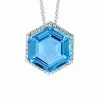Effy Fine Jewelry 14K 5.52 Ct. Tw. Diamond & Blue Topaz Pendant Necklace Necklace Women