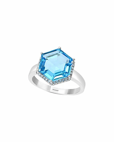 Effy Fine Jewelry 14K 5.48 Ct. Tw. Diamond & Blue Topaz Ring Women 1 Effy Fine Jewelry 14K 5.48 Ct. Tw. Diamond & Blue Topaz Ring Women
