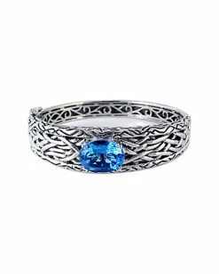 Effy Fine Jewelry Silver 11.00 Ct. Tw. Blue Topaz Bangle Bracelet Women